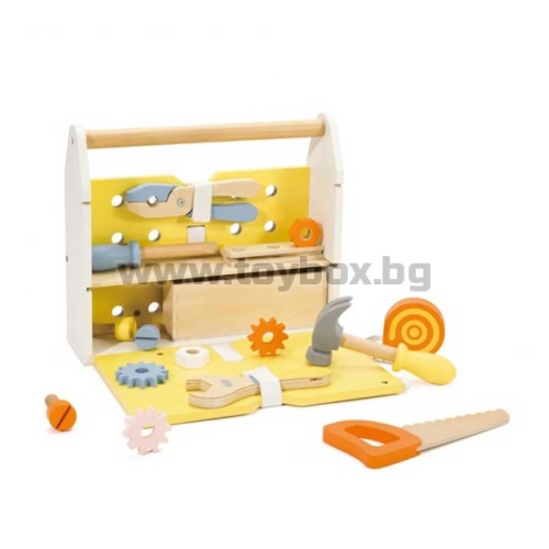 Модерна дървена кутия с инструменти за деца на Classic World