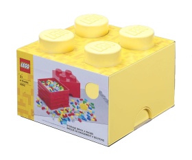 LEGO® кутия за съхранение - Тухличка 4, жълта