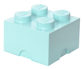 LEGO® кутия за съхранение - Тухличка 4, аква синьо