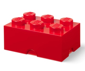 LEGO® кутия за съхранение - Тухличка 6, светло червена