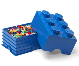 LEGO® кутия за съхранение - Тухличка 6, светло синя