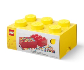 LEGO® кутия за съхранение - Тухличка 6, светло жълта