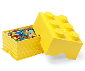 LEGO® кутия за съхранение - Тухличка 6, светло жълта