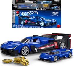 Mattel Brick Shop Комплект за сглобяване на Hot Wheels Cadillac Project GTP Hypercar с 236 части