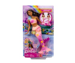 Кукла Barbie - Вълшебна русалка с цветна магия, брюнетка
