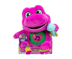 Fisher Price - Барни музикална плюшена фигурка с микрофон, 26 см