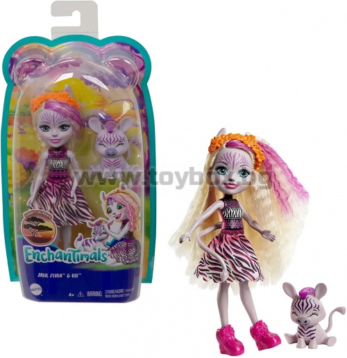 Кукла Enchantimals с животно -  Zadie Zebra & Ref