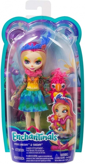 Кукла Enchantimals с животно - Peeki Parrot & Sheeny