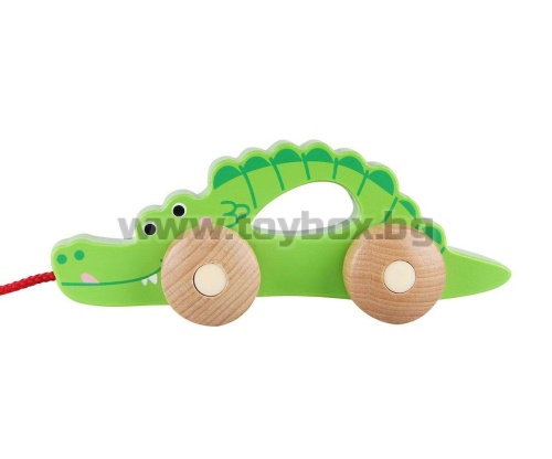 Дървен крокодил за дърпане