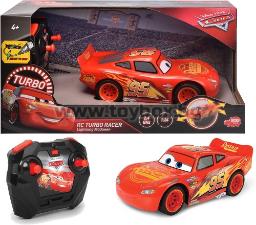 Dickie - Радиоуправляема кола Cars 3 Lightning McQueen Turbo Racer