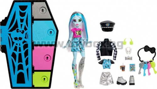 Кукла Frankie Stein Monster High с гардероб с 19 изненадващи модни аксесоара