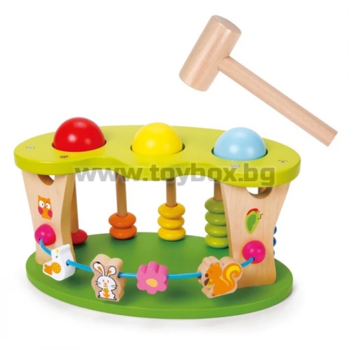 Дървена детска играчка за координация и точност