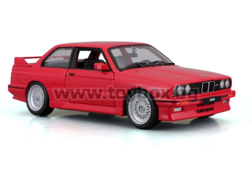 Метална количка Bburago -  1988 BMW 3 Series M3,red