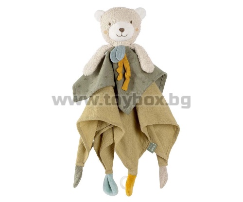 babyFEHN - Мека кърпа за гушкане Мече FehnNATUR, 35 см