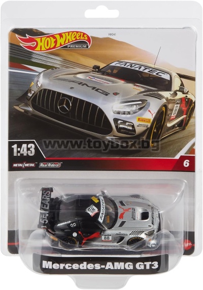 Метална количка Hot Wheels Premium Mercedes- AMG GT3 1:43