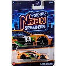 Метална количка Hot Wheels Neon Speeders, BMW M3 GT2