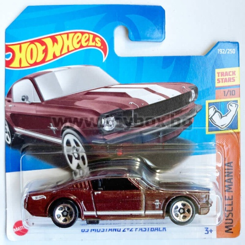 Метална количка Hot Wheels , '65  Mustang 2+2 Fastback