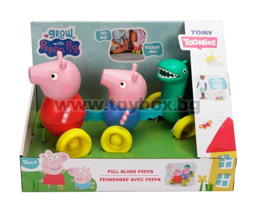 Играчка за дърпане Tomy Toomies Peppa, 18м+