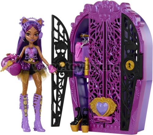 Кукла Monster High Clawdeen Wolf с гардероб и 19 изненадващи модни аксесоара,Monster Mysteries