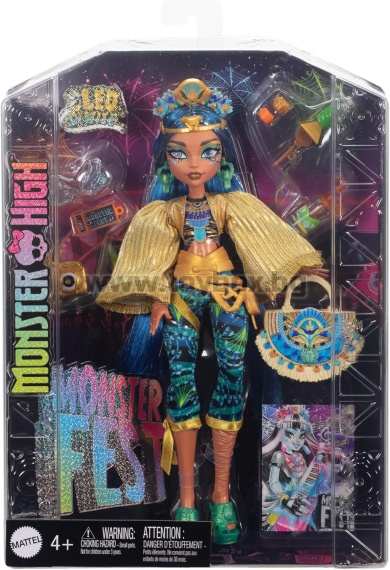 Кукла Monster High Cleo De Nile с бляскаво фестивално облекло и фестивални аксесоари