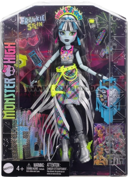 Кукла Monster High Frankie Stein с бляскаво фестивално облекло и фестивални аксесоари