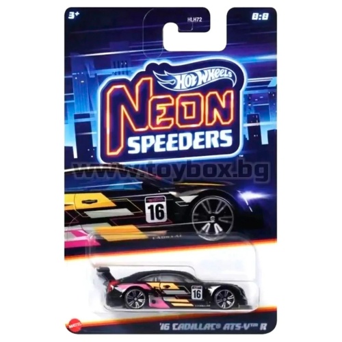 Метална количка Hot Wheels Neon Speeders, '16 Cadillac ATS-V R