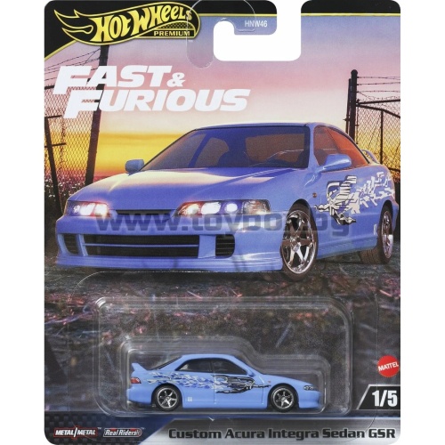 Метална количка Hot Wheels Premium  - Fast & Furious Custom Acura Integra Sedan GSR