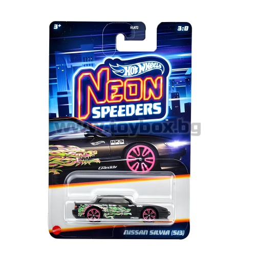 Метална количка Hot Wheels Neon Speeders, Nissan Silvia (S13)