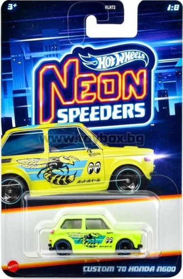 Метална количка Hot Wheels Neon Speeders, Custom '70 Honda N600