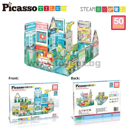 Picasso STEAM Магнитен конструктор Движение в града 50 части