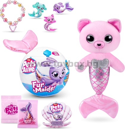 Zuru Интерактивна плющена играчка русалка Pets Alive Furmaids - коте