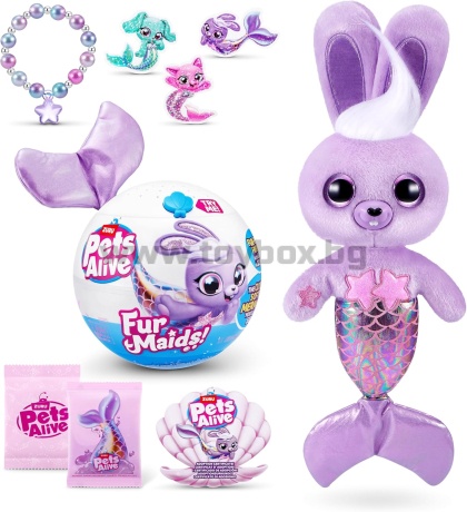 Zuru Интерактивна плющена играчка русалка Pets Alive Furmaids - зайче