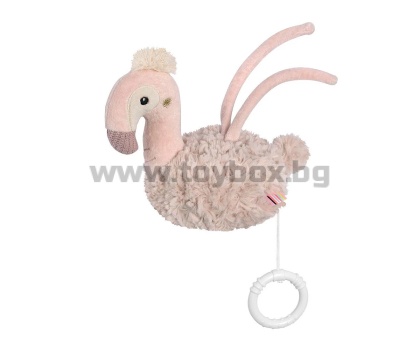 babyFEHN - Мека музикална играчка Фламинго Lazy, Crazy & Pink, 18 см