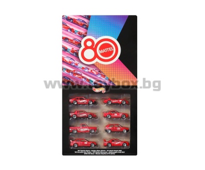 Hot Wheels - Комплект от 8 колички, 80 години Mattel