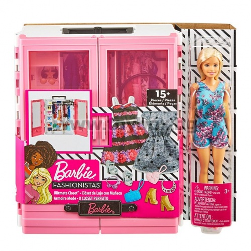 Комплект кукла Barbie Fashionistas с гардероб
