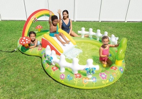 Надуваем център за игра с пързалка Моята градина INTEX