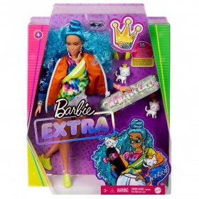 Кукла Barbie Extra - Синя къдрава коса
