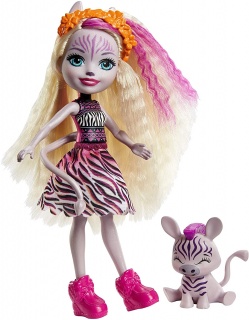 Кукла Enchantimals с животно -  Zadie Zebra & Ref
