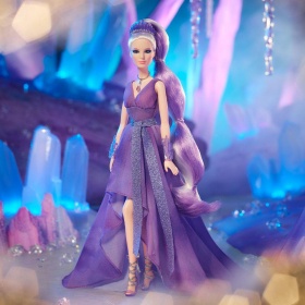 Кукла Barbie Crystal Fantasy Amethyst  с колие от истински камък от аметист