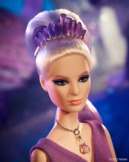 Кукла Barbie Crystal Fantasy Amethyst  с колие от истински камък от аметист