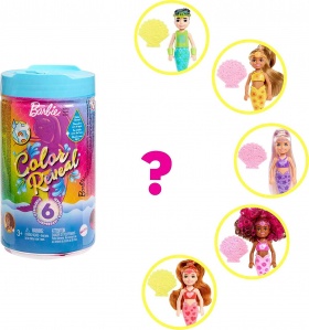 Кукла Barbie - С трансформация: Челси, серия цветни русалки