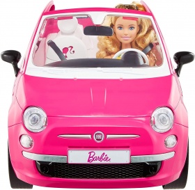 Игрален комплект кукла Barbie с розова кола Fiat 500