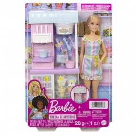 Кукла Barbie - Комплект магазин за сладолед