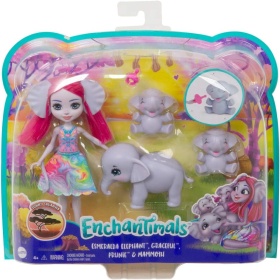 Enchantimals - Комплект семейство слончета с кукла Esmeralda Elephant