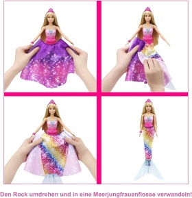 Кукла Barbie - Дриймтопия: 2в1, с трансформация принцеса и русалка