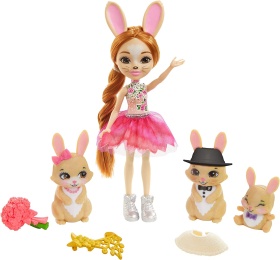 Enchantimals - Комплект семейство зайчета с кукла Brystal Rabbit