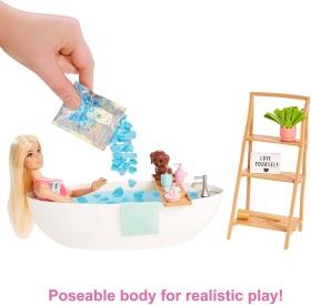 Кукла Barbie - Игрален комплект Барби с вана и конфети