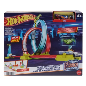 Hot Weels Neon Speeders - Комплект писта с лазерна каскадьорска количка