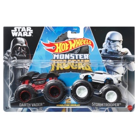 2 броя Метални колички Hot Wheels Monster Trucks Darth Vader vs Stormtrooper 1:64 