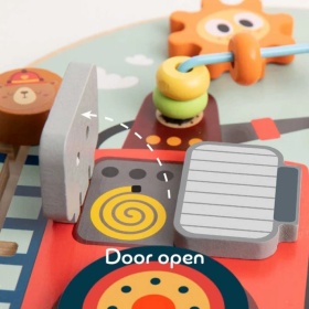 Интерактивна дървена детска играчка - Пожарникарска кола